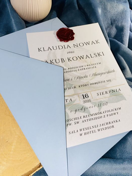 Zaproszenie jednokartkowe z kwiatem