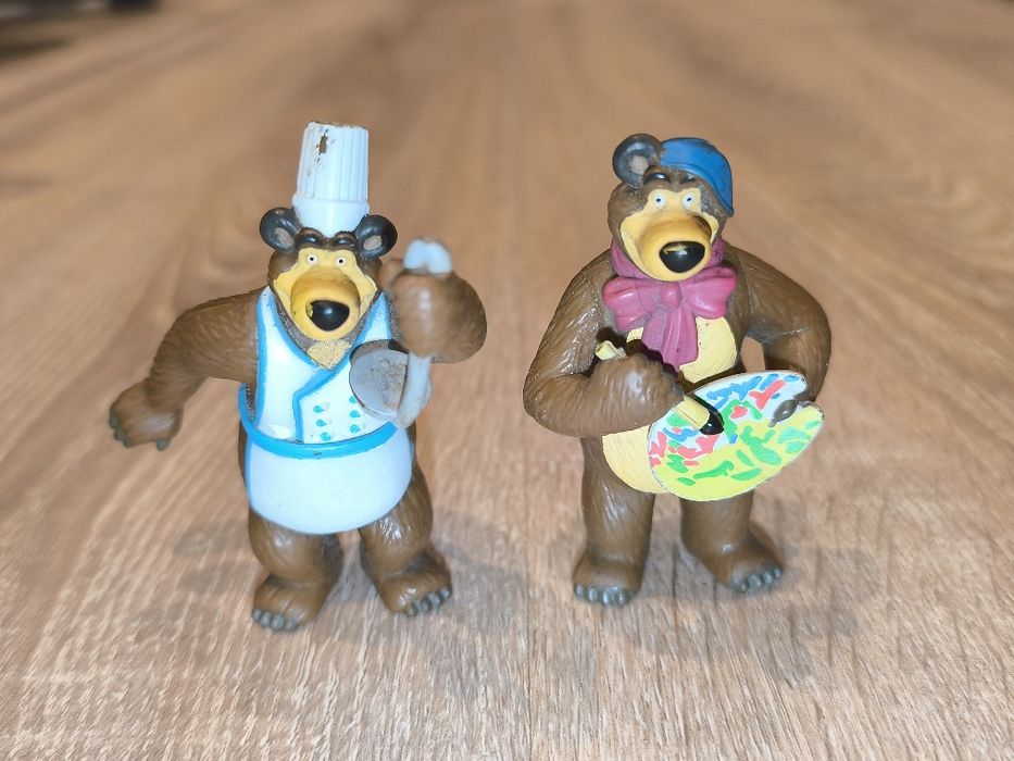 Masza i Niedźwiedź/2 Figurki Niedźwiedzi/Artysta Malarz i Kucharz/8 cm