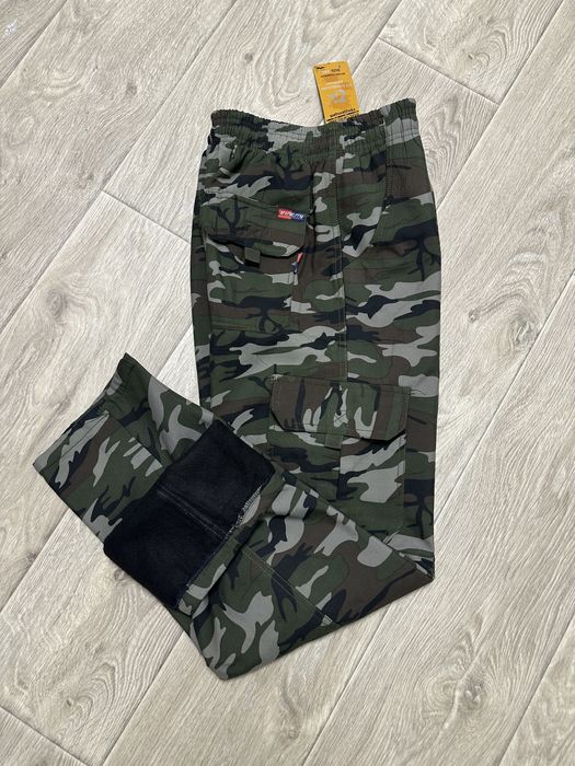 Теплі камуфляжні штани фліс утеплені брюки камуфляж 46