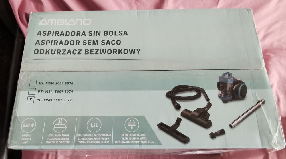 Aspirador sem saco Ambiano 850w NOVO