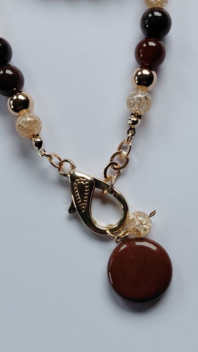 Naszyjnik cappuccino kamienie