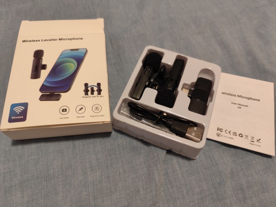 Microfone wireless para telemóvel