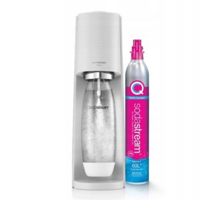 SODASTREAM SATURATOR do gazowania wody + 3 butelki BIAŁY