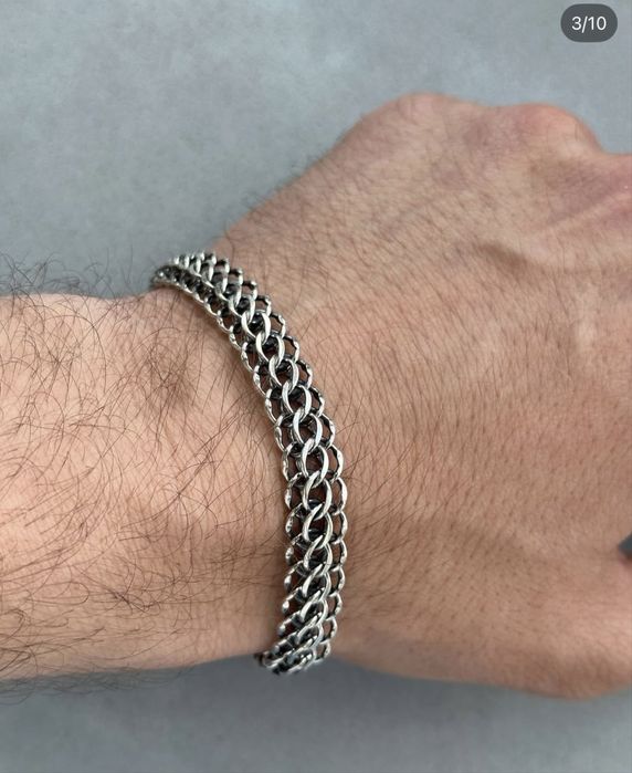 Чоловічий срібний браслет