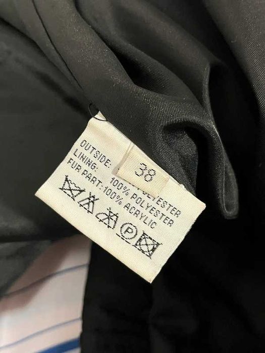 Balmain Czarna Długa Kurtka Z Futrem