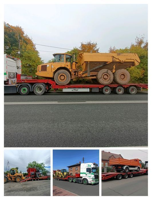 Transport towarowy, niskopodwoziowy maszyn, pojazdów, palety,platforma