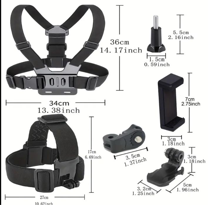 Кріплення на голову, груди та шлем для екшн-камер та телефонів, GoPro