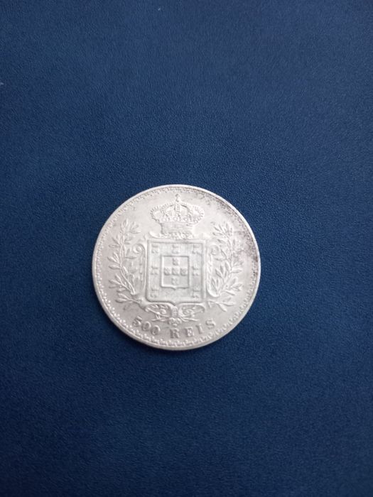 Moeda D Carlos I 1908 PRATA - 500 Reis