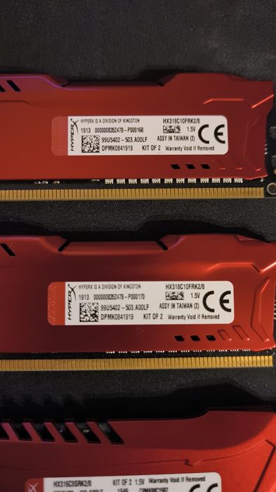 Оперативка Kingston HyperX DDR3 (1866 МГц) 2х4 GB