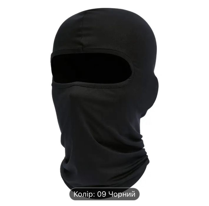 Балаклава підшоломник маска мото баф тонка чорна черного цвета