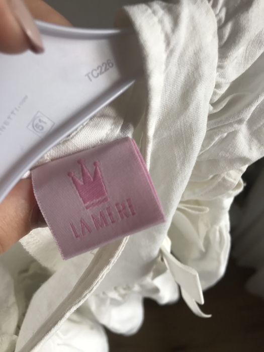 Sukienka na chrzciny, biala bawelniana prosta