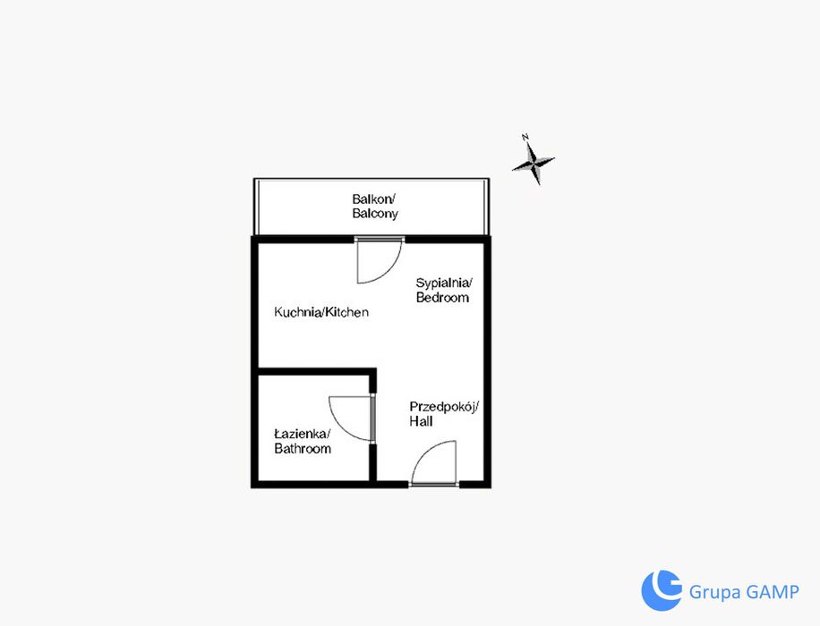 Studio z balkonem*25m2*Hoffmanowej