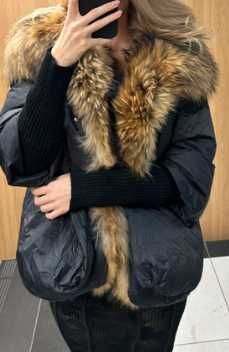 Kurtka z futrem naturalnym lis