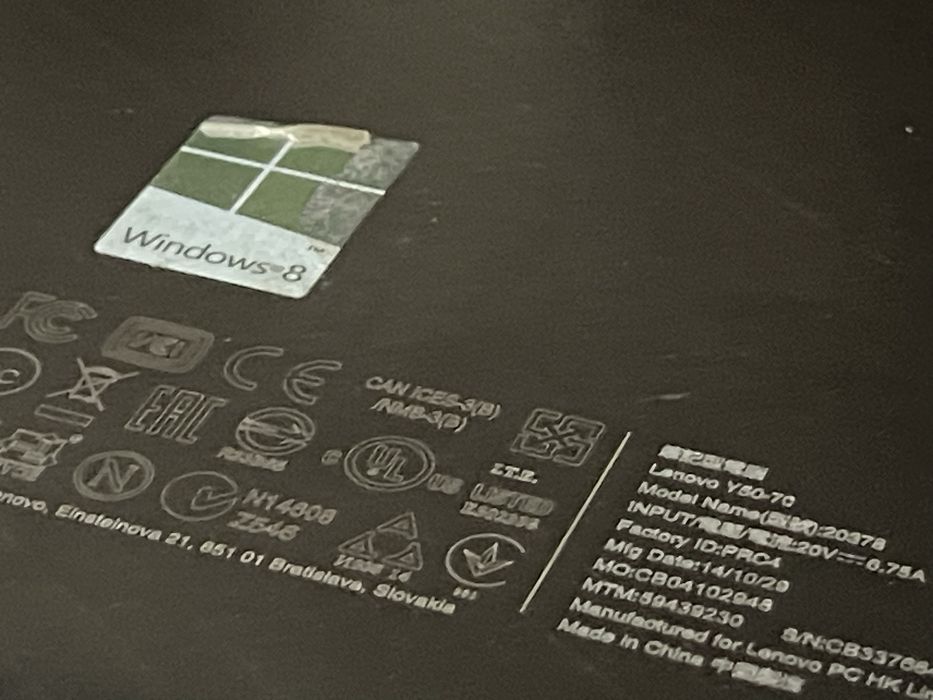 Portatil Lenovo y50-70