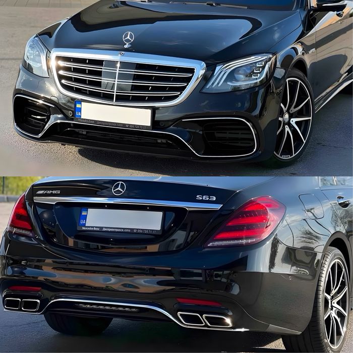 Рестайлинг обвес AMG S63 Mercedes W222 фары бампера пороги