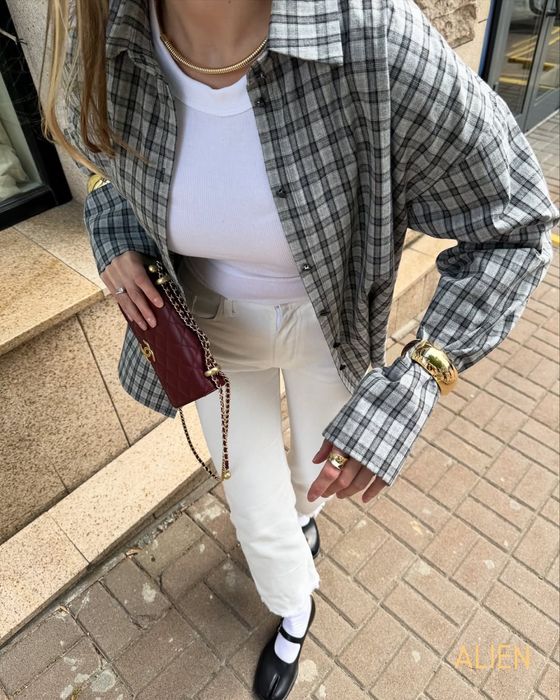 Сорочка в клітинку, сорочка ace est, сорочка alien подовжена