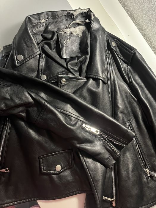 Casaco Preto Motard Cabedal S/M