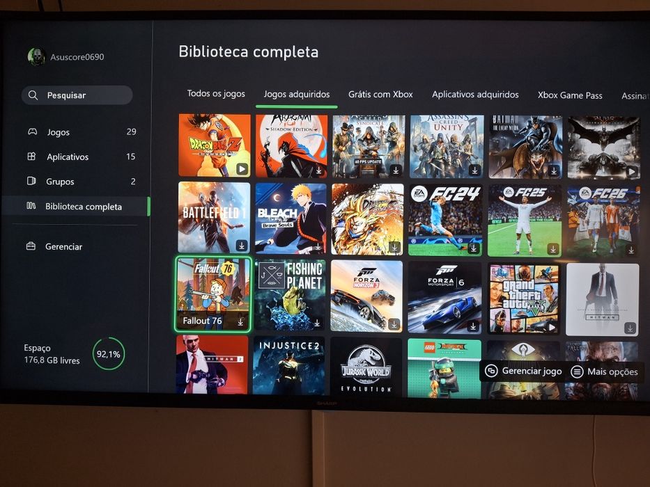 Xbox Series S + 73 Jogos (Baldur’s Gate 3, FC 26, Wukong) + Comando