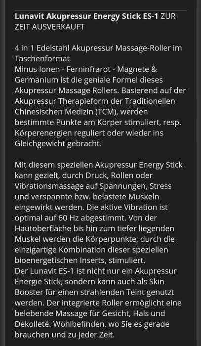 Масажер, електро-магнітний, німецький, Lunavit