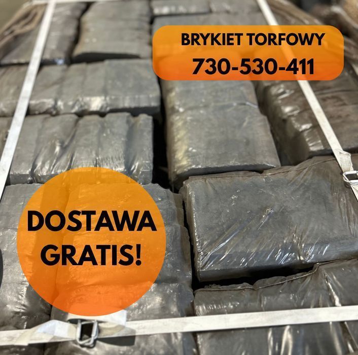 Brykiet torfowy paleta- paczkowany, big-bag, DOSTAWA GRATIS