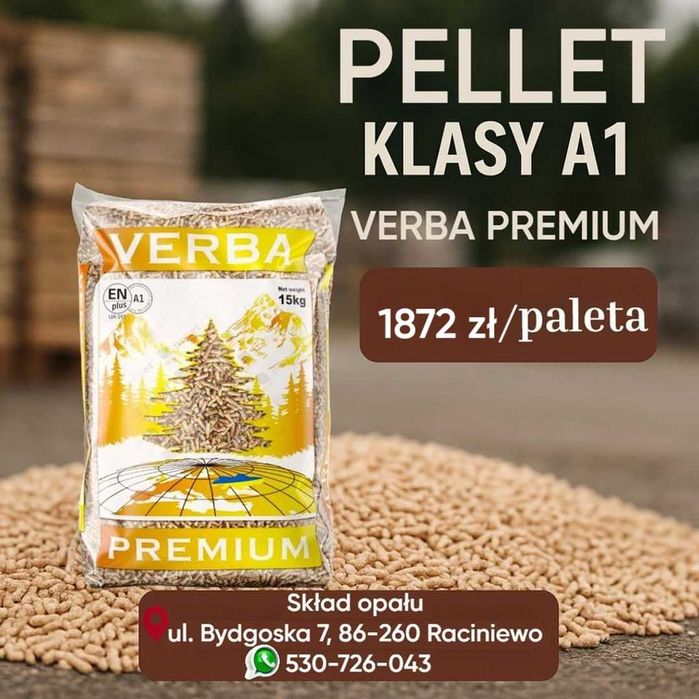 Pellet drzewny VERBA PREMIUM  w cenie 28,80 zł/ worek