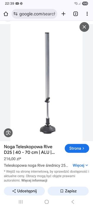 2 nogi teleskopowe Rive d25