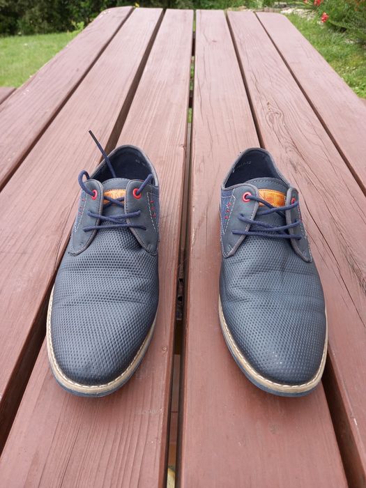 Półbuty, buty garniturowe Lanetti, granatowe, jak nowe