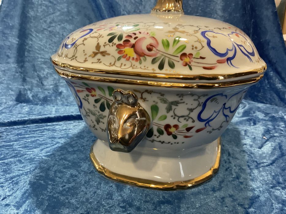 Terrina vista alegre porcelana pintura manual 36 cm x22 cm