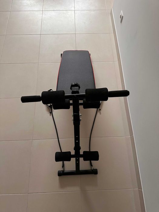 Banco de treino Musculação Abdominais dobravel com extensao muscular