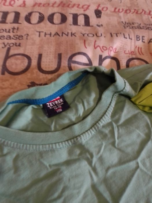 Футболка зелёная мужская подросток 170см 175 13 14 15 лет