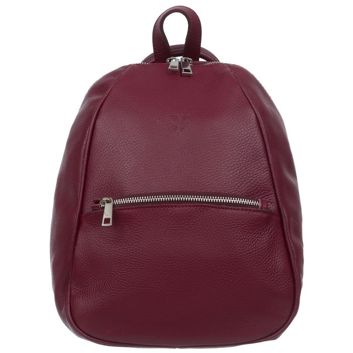 VERA PELLE plecak damski skórzany elegancki klasyczny V565 bordowy