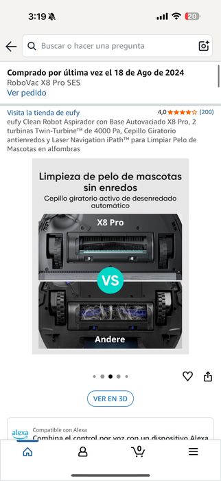 Eufy Clean X8 Pro com Base Autodescarregável - Twin-Turbine 4000Pa