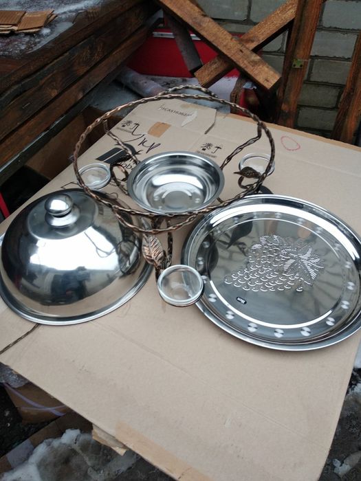 Садж кований, блюдо для подачі шашлику,36см.