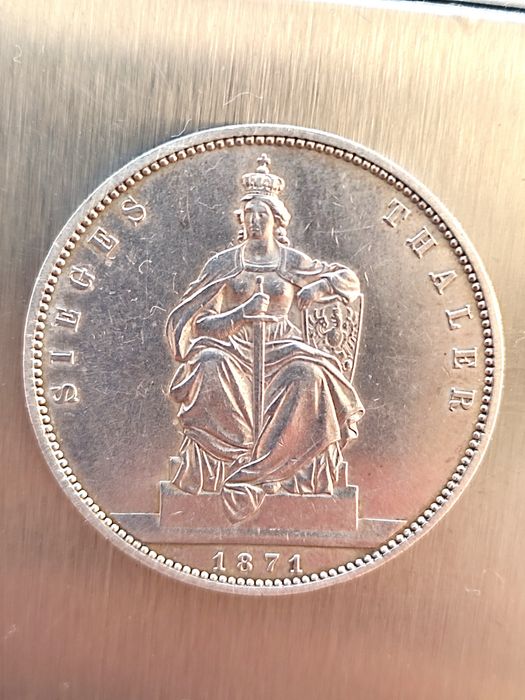 Срібна монета Талер 1871 переможний Прусія