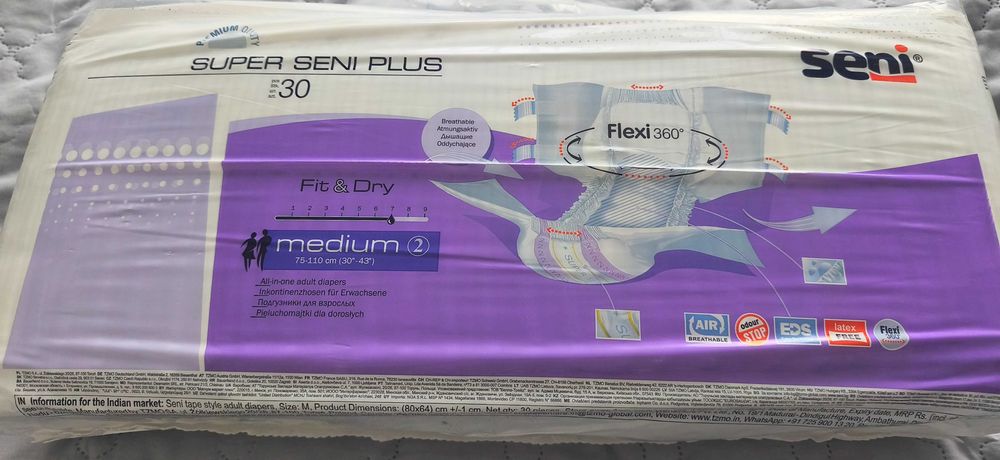 Pieluchomajtki Seni Super Plus na rzepy, rozmiar M