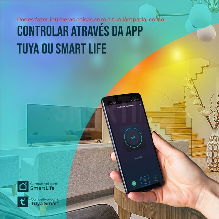 Pack 10 - Lâmpadas LED RGB - CCT (Cores + Branco) Inteligente GU10 Sma