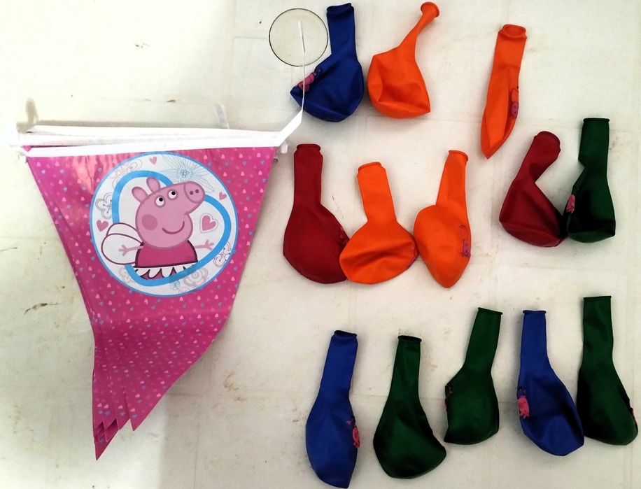 Kit Aniversário Grinalda Balões Porquinha Peppa Pig