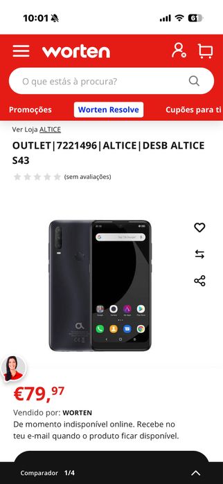 Telemovel ALTICE S43 /como novo.