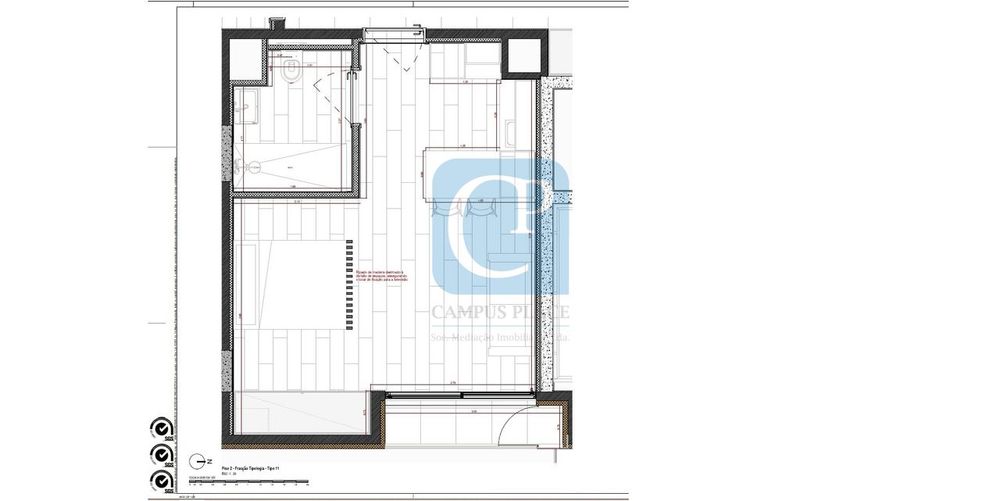 Apartamento T0 em construção, no Empreendimento Laetitia Living