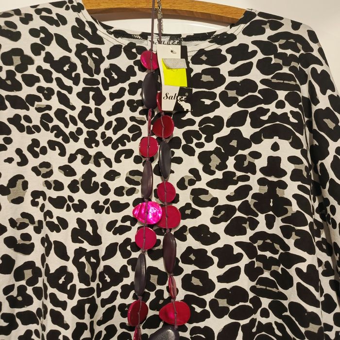 Nowa z metka Sukienka tunika w panterkę 44 Polska produkcja