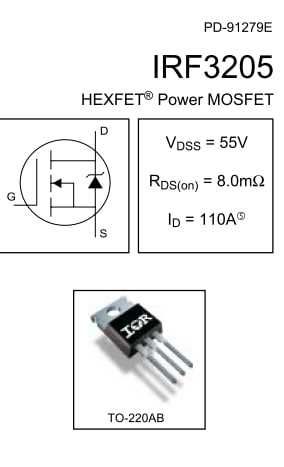 Транзистор IRF3205 замена YH3205Z HRF3205
