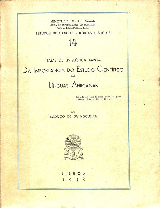 "Temas de Linguística Banta" de Rodrigo de Sá Nogueira [2 livros]
