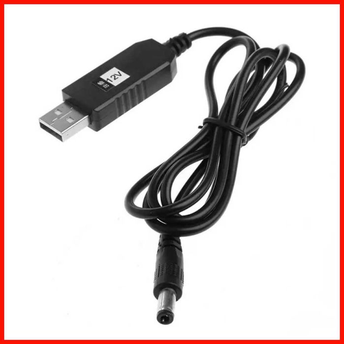 Кабель USB - DC 5.5 x 2.1 мм для роутера від павербанка 5v-12v Купити