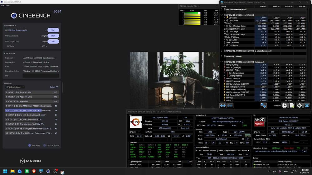 CPU AMD Ryzen 5 3600x