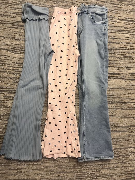 3 pary 9/10 lat z szerokimi nogawkami