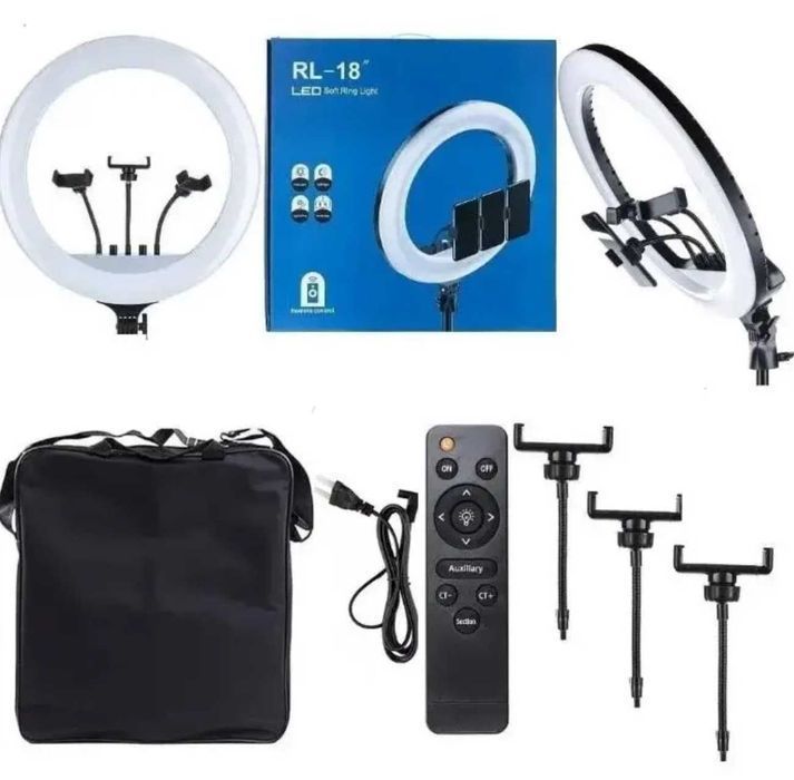 Хіт! Оригінальна кільцева лампа велика професійна 54см RL-21,18 штатив