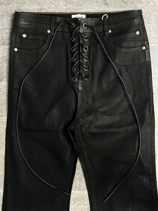 Джинси чорні faded archive черные джинсы distressed black waxed S M L