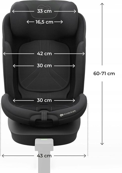 Fotelik samochodowy Kinderkraft i-360 2 PRO Black