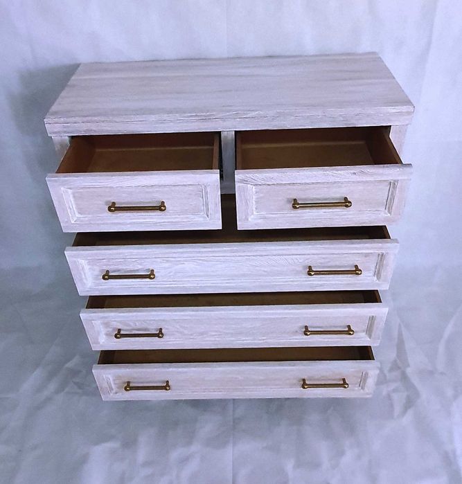 Komoda 5 szuflad, z drewna,  dębowa, retro, w stylu angielskim