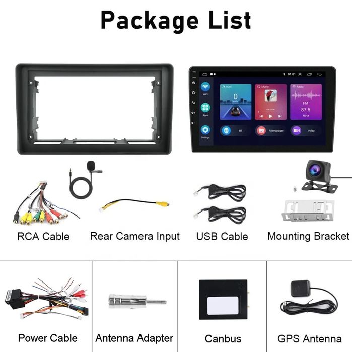 Rádio android Fiat Panda 2003-12 CARPLAY WIFI GPS BT 2/32GB novo
